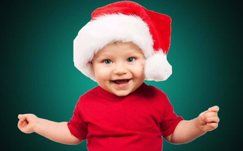 Christmas Baby Wear Cap Background Wallpaper