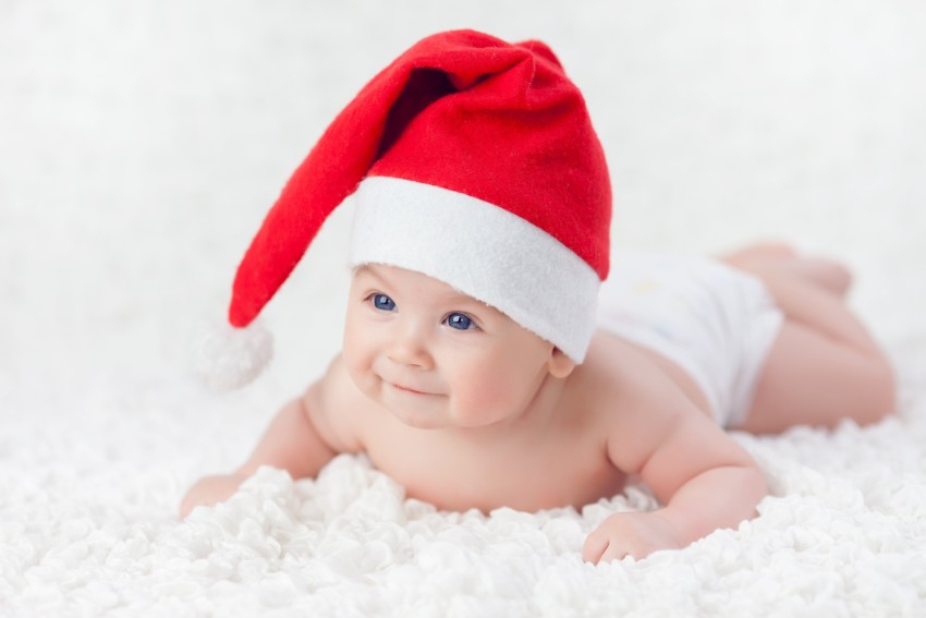 Christmas Baby Wear Cap Background Wallpaper