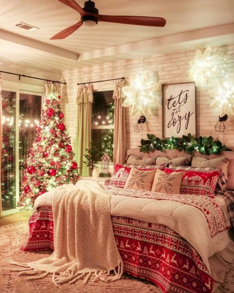 Christmas Bed HD Background Image Pic