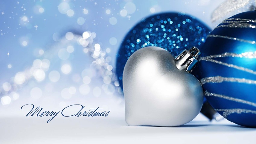 Christmas Blue Background Wallpaper Full HD