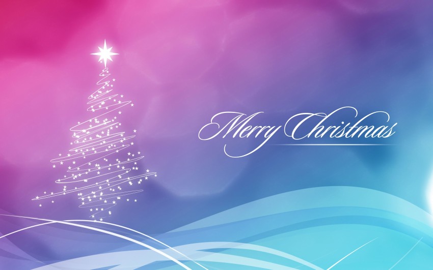 Christmas Blue Background Wallpaper Full HD