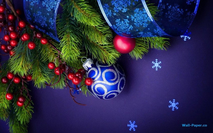 Christmas Blue Background Wallpaper Full HD