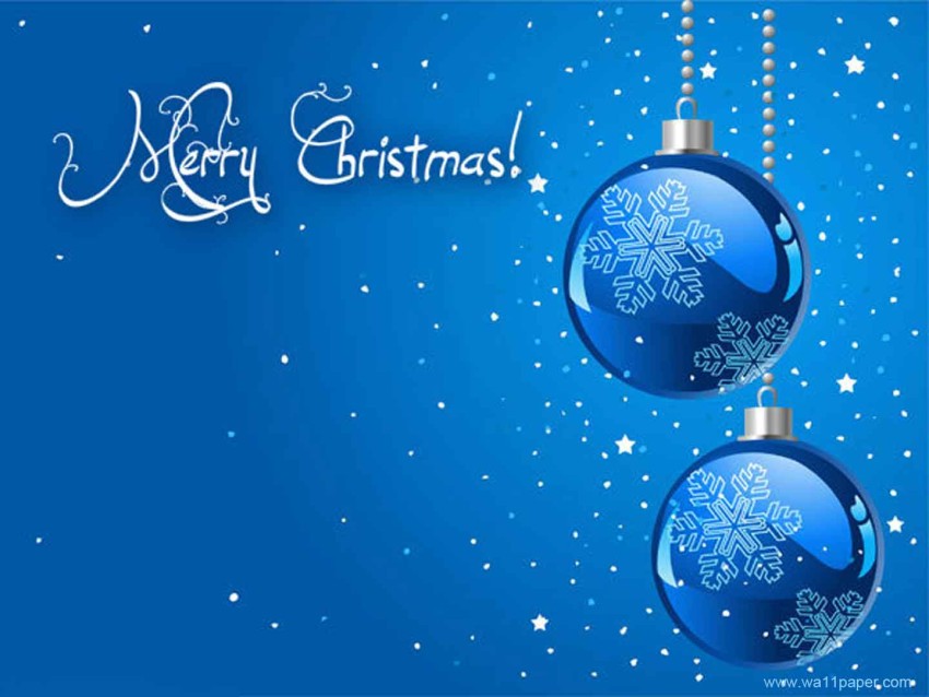 Christmas Blue Background Wallpaper HD