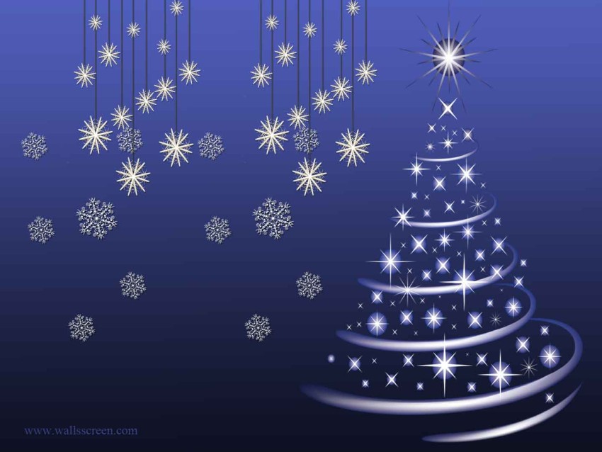 Christmas Blue Background Wallpaper HD