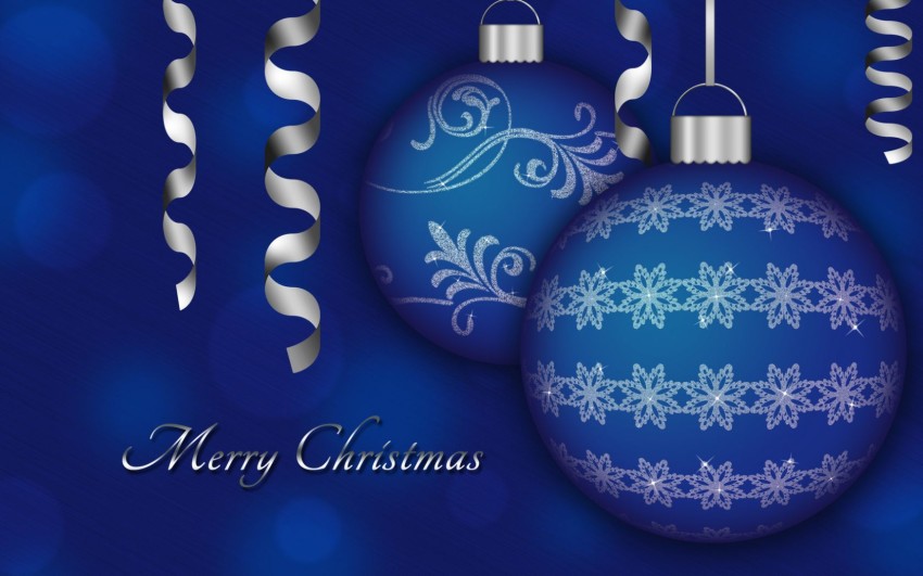 Christmas Blue Background Wallpaper HD