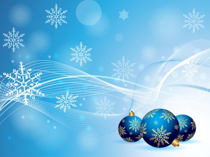 Christmas Blue Background Wallpaper HD