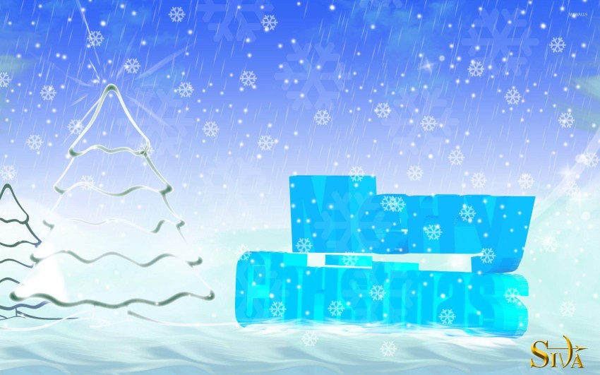 Christmas Blue Background Wallpaper HD