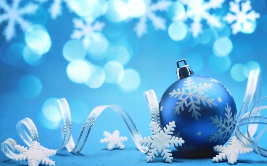 Christmas Blue Background Wallpaper HD