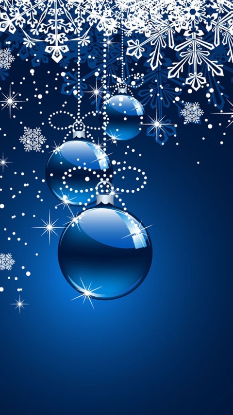 Christmas Blue Background Wallpaper HD