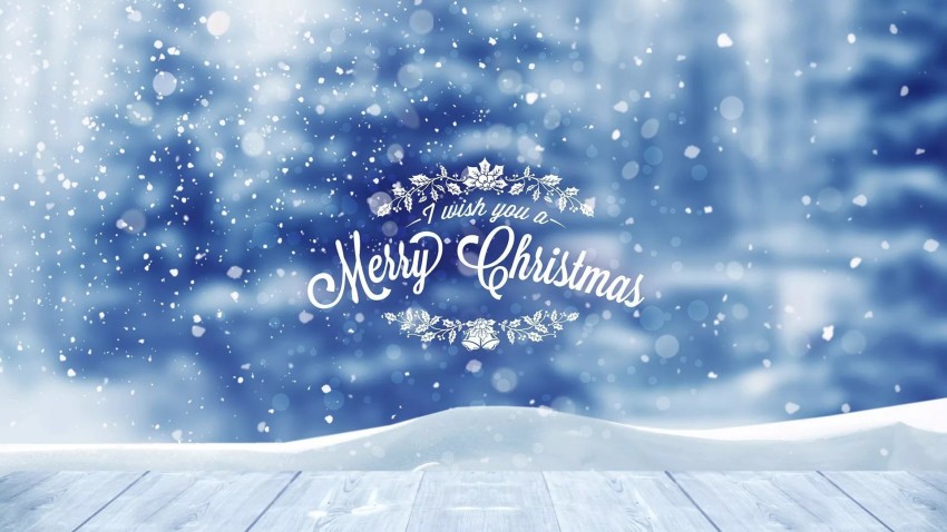 Christmas Blue Background Wallpaper HD