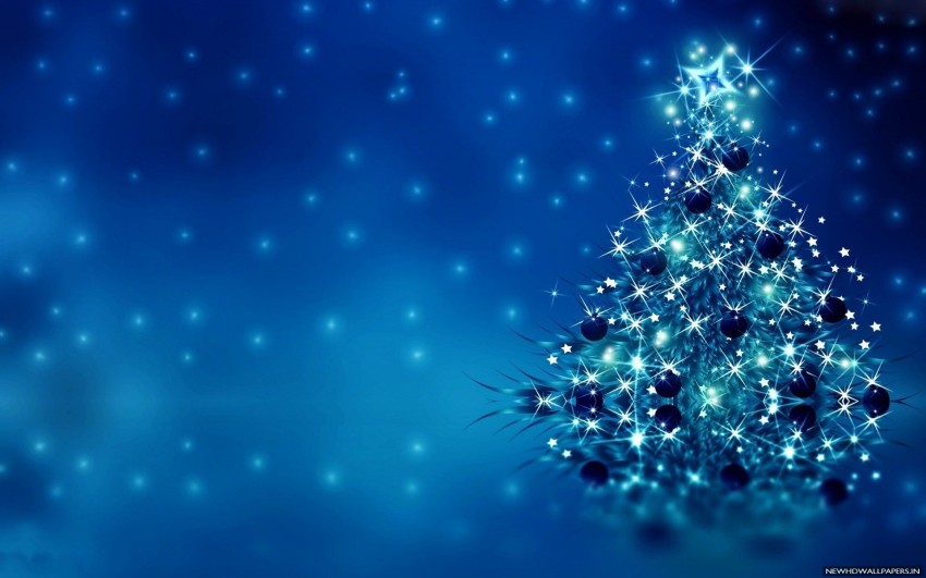 Christmas Blue Background Wallpaper HD