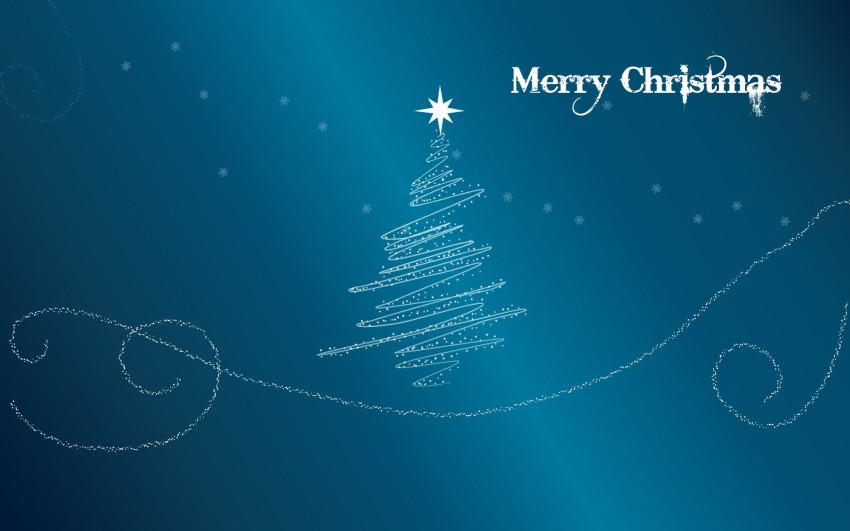 Christmas Blue Background Wallpaper HD