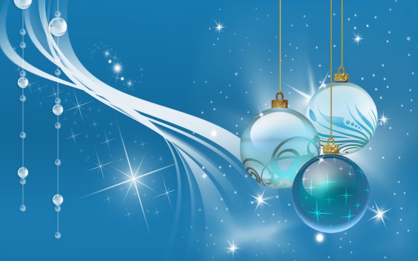 Christmas Blue Background Wallpaper HD