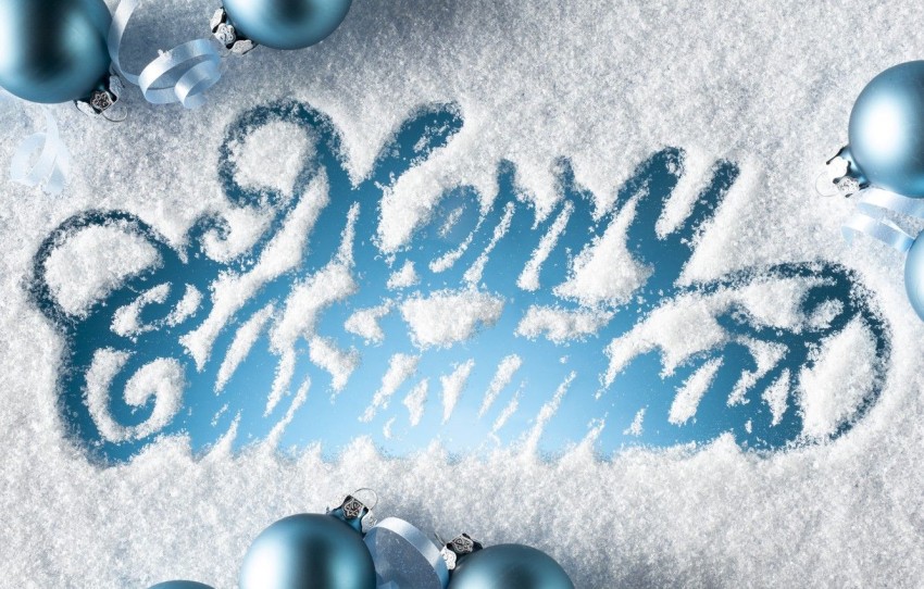 Christmas Blue Background Wallpaper HD