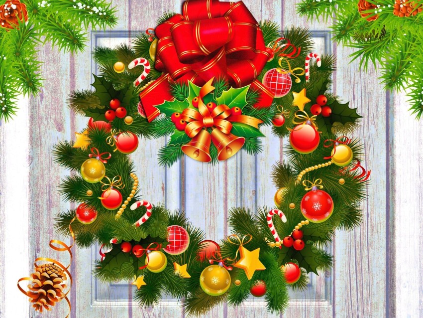 Christmas Door HD Background Wallpaper