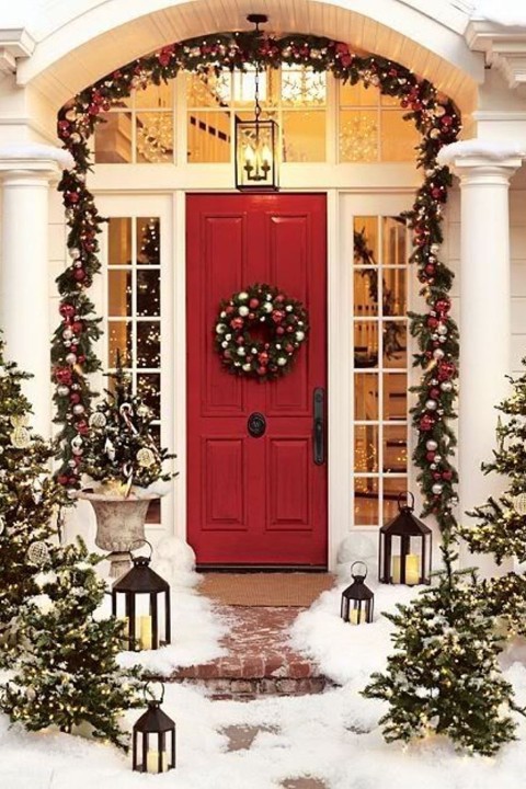 Christmas Door HD Background Wallpaper