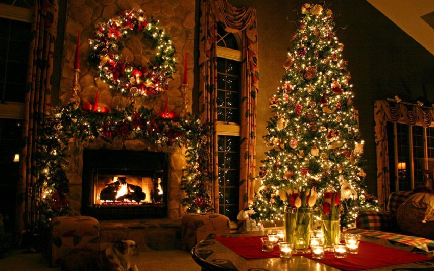 Christmas Door HD Background Wallpaper