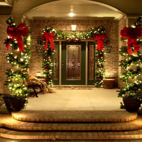 Christmas Door HD Background Wallpaper