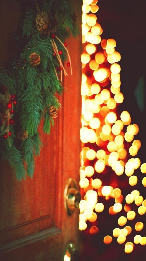 Christmas Door HD Background Wallpaper