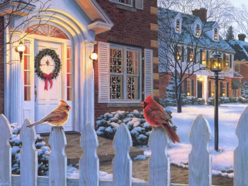 Christmas Door HD Background Wallpaper