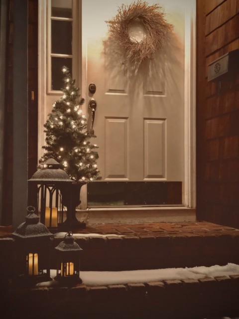 Christmas Door HD Background Wallpaper