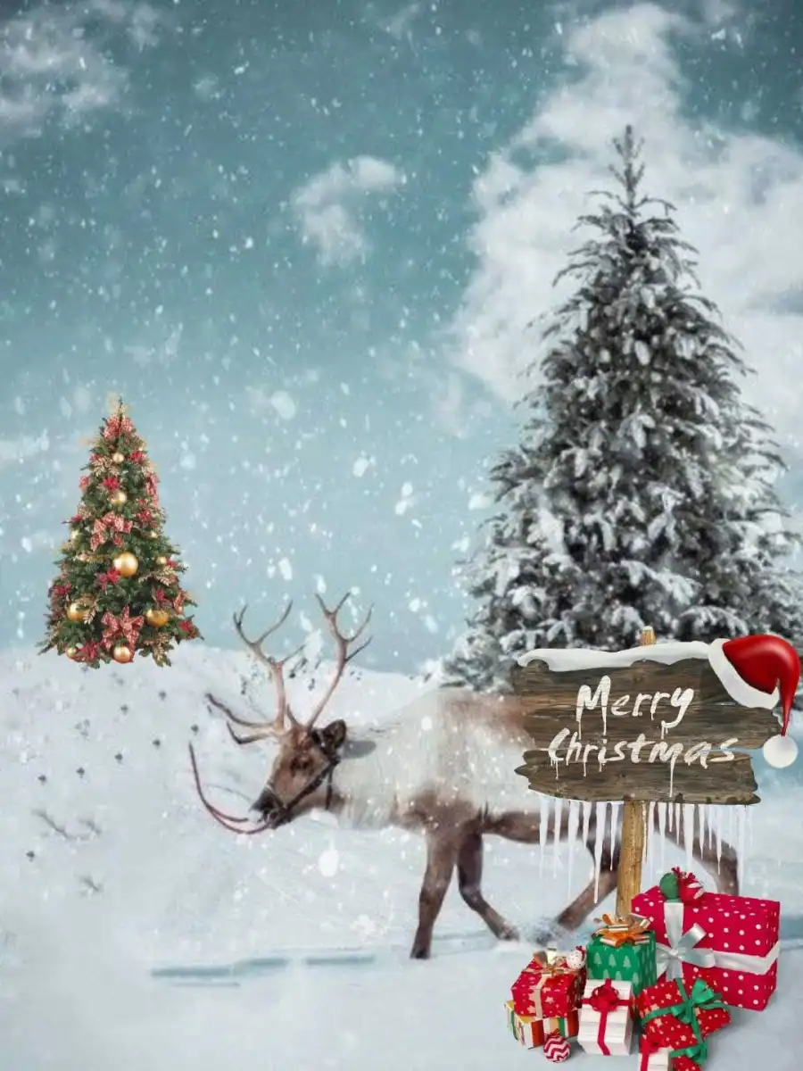 Christmas Rendeer Snow CB Background HD