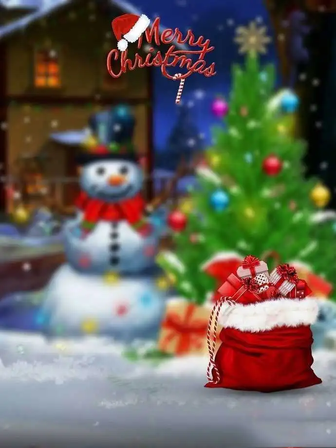 Christmas Snow Man Editing HD Background