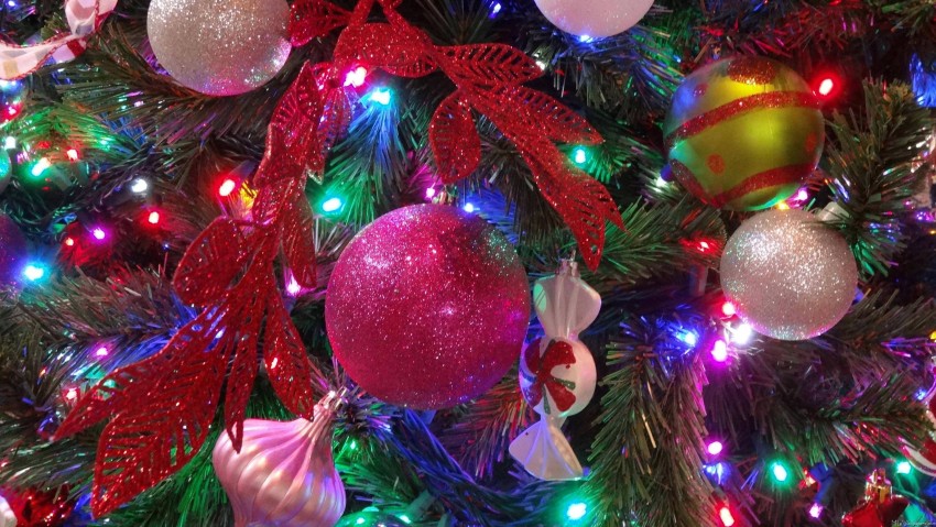 Christmas Tree Color Light Background HD Download