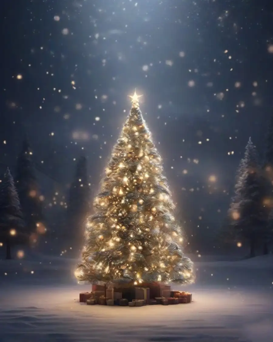 Christmas Tree Large Size Snow Editing Background  HD