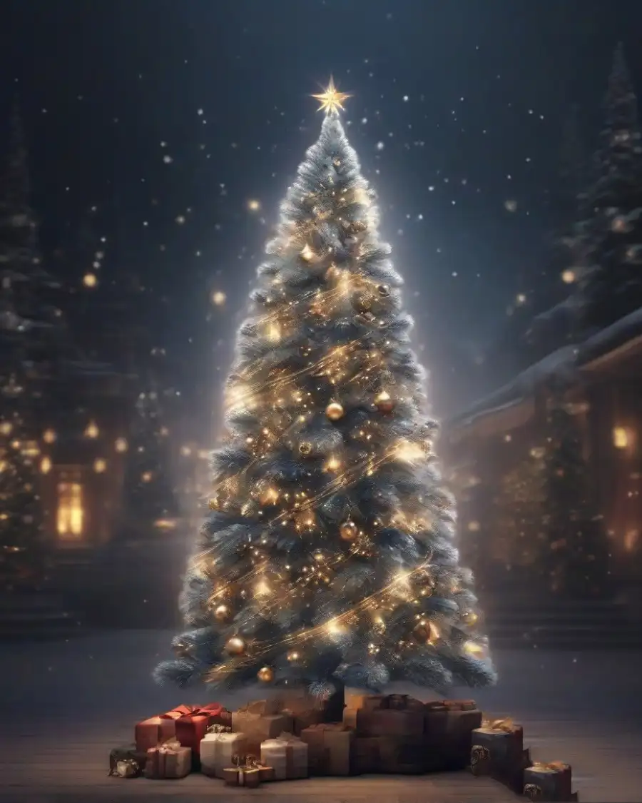 Christmas Tree Large Size Snow Editing Background  HD