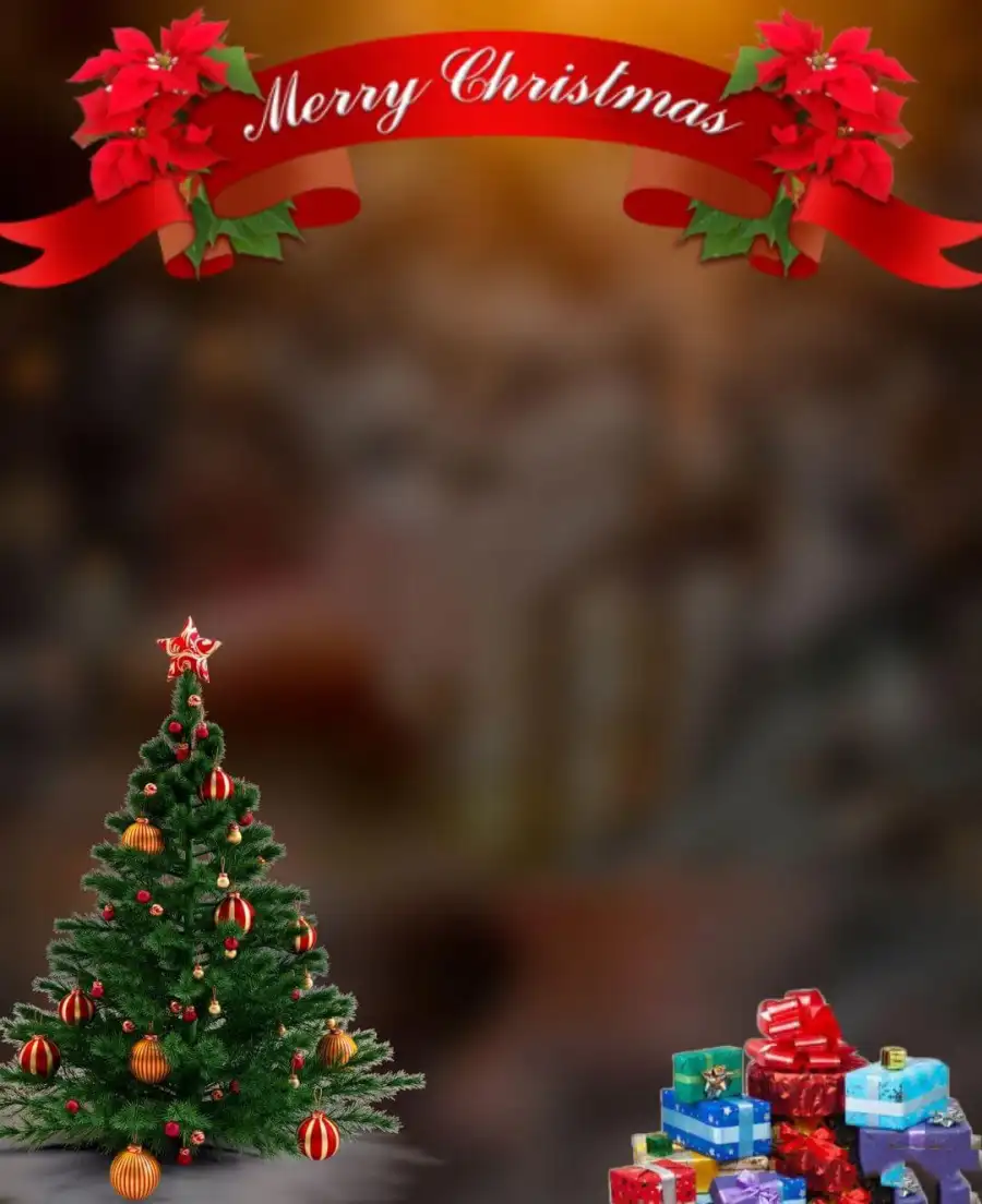 Christmas Tree With Present Picsart Editing Background  HD