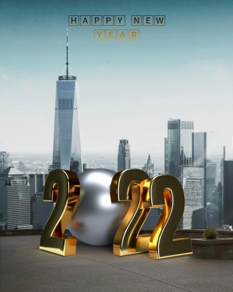 City Top Happy New Year 2022 CB PicsArt Background