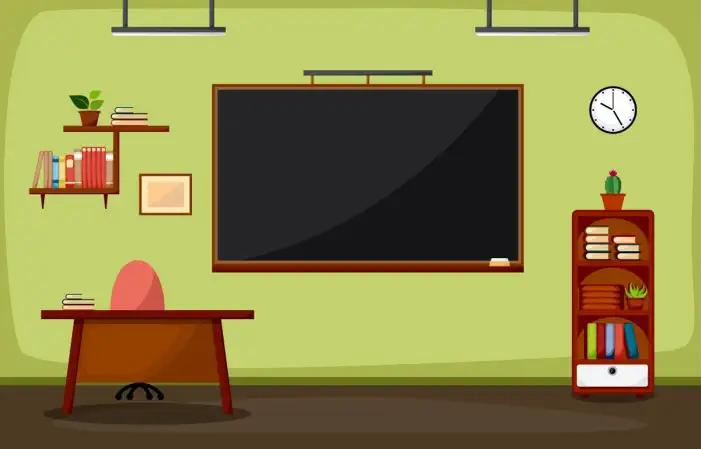 Classroom Clipart With Desks And Chairs Background HD Images