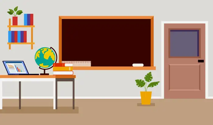 Classroom Clipart With Desks And Chairs Background HD Images