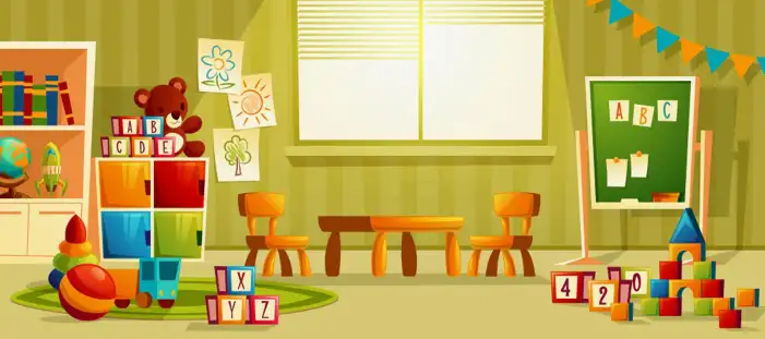 Classroom With Desks And Chairs Chalkboard Background HD Images