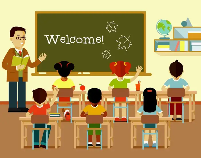 Classroom With Desks And Chairs Kids Background HD Images