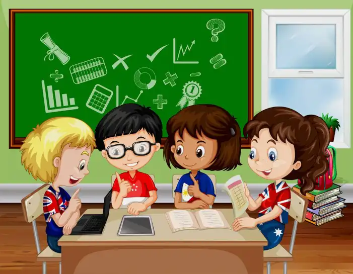 Classroom With Desks And Chairs Kids Background HD Images