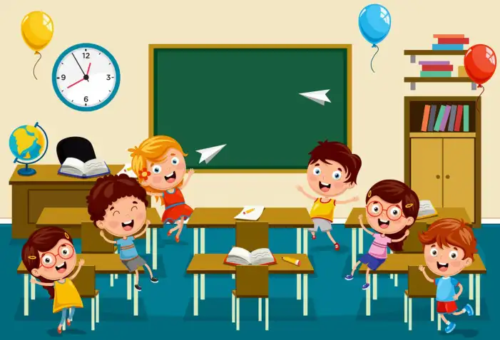 Classroom With Desks And Chairs Kids Background HD Images