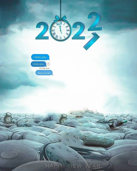 Clock Happy New Year 2022 CB PicsArt Editing Background