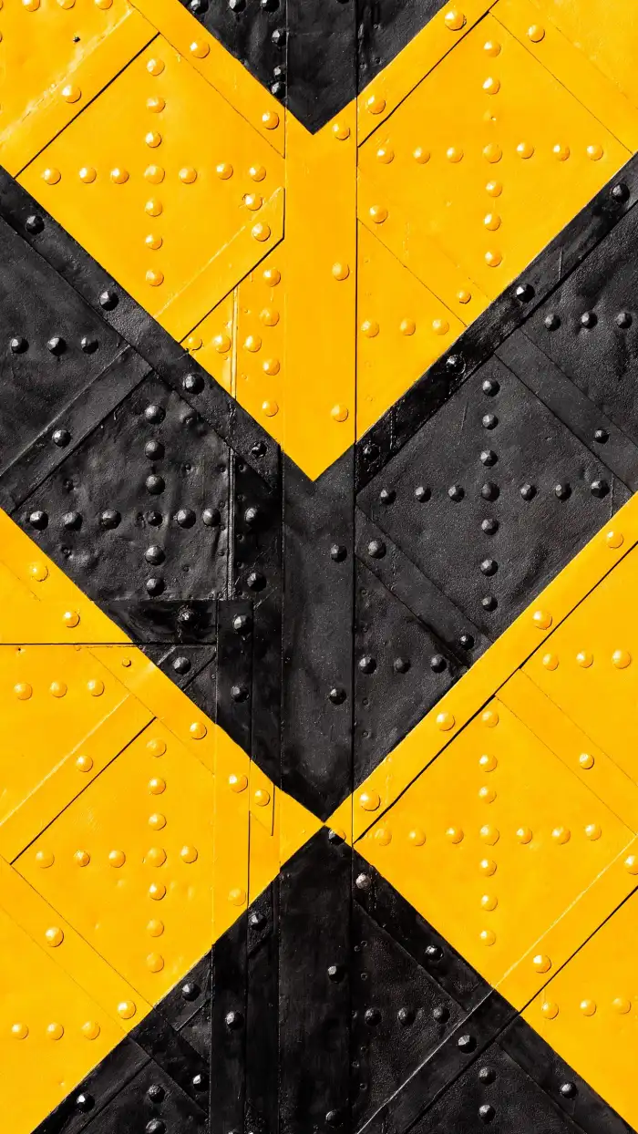 Close Up Of A Yellow And Black Metal Fence Background HD Wallpapers