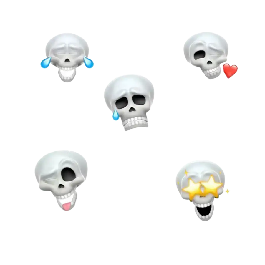 Collection Of Skull Face Emoji HD PNG