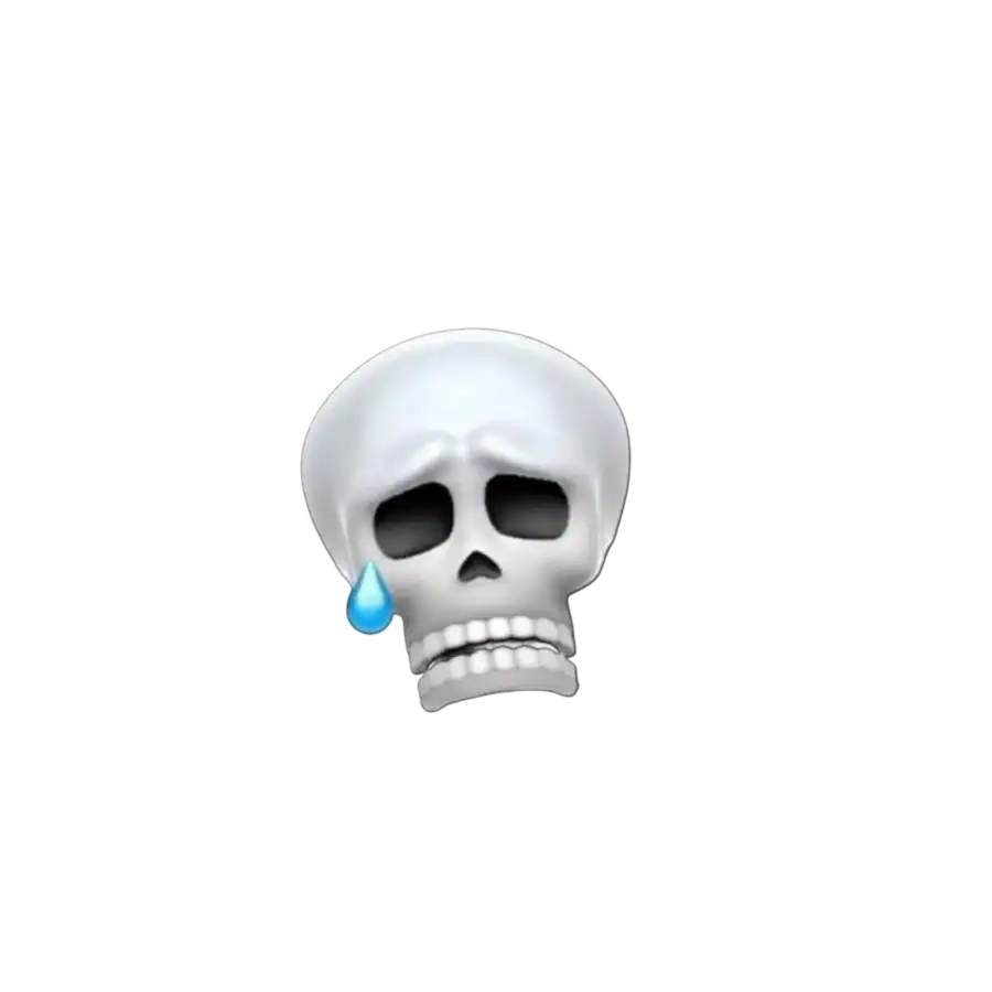 Crying Skull Face Emoji Transparent PNG