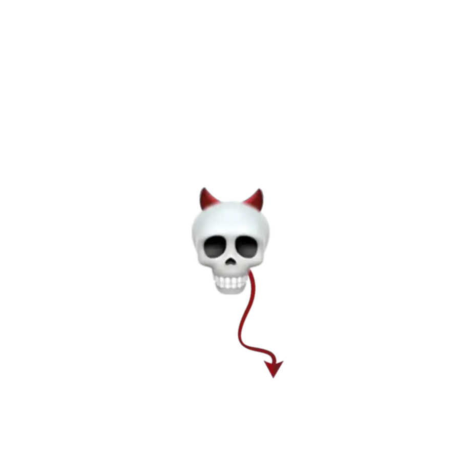 Devil Skull Face Emoji For Meme Template HD PNG