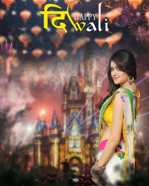 Diwali Editing With Girl Manipulation Picsart CB Background