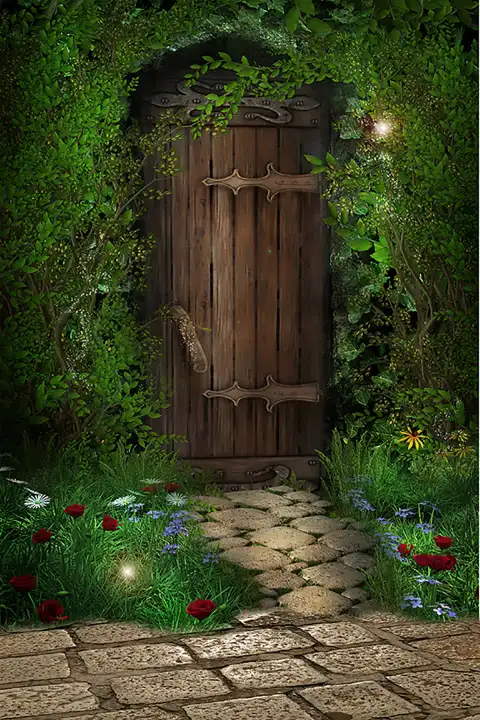 Door Green Outdoor Studio Background HD Download