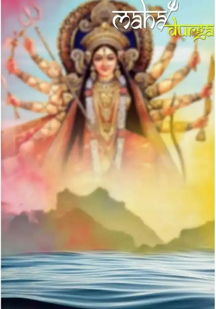 Durga Devi With Eight Hand Navratri Editing Background HD