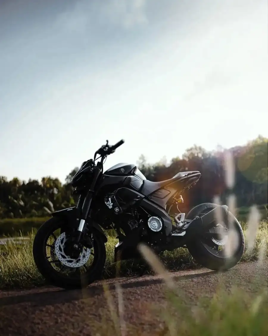 Editing Bike Motorcycle Parked On A Road Background