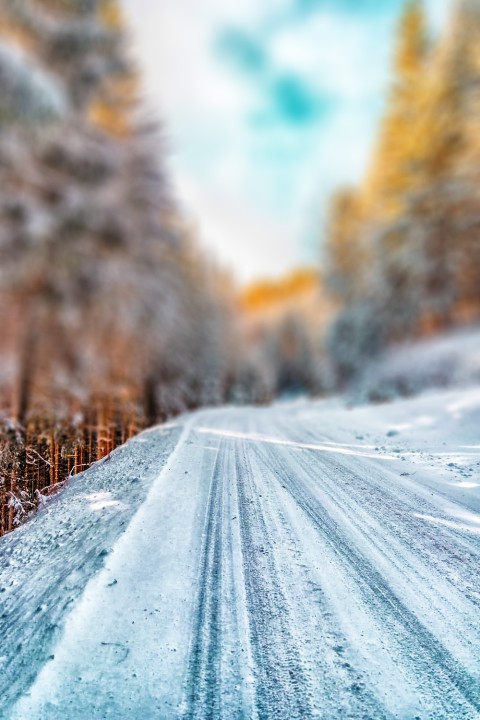 Editing Blur Winter Road Background Full HD Download Free