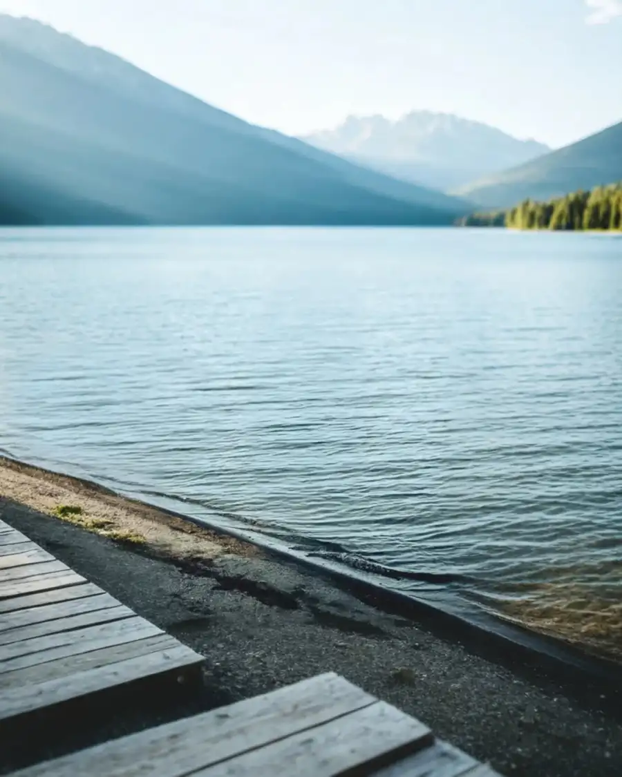 Editing Body Of Water With Mountains In The Background