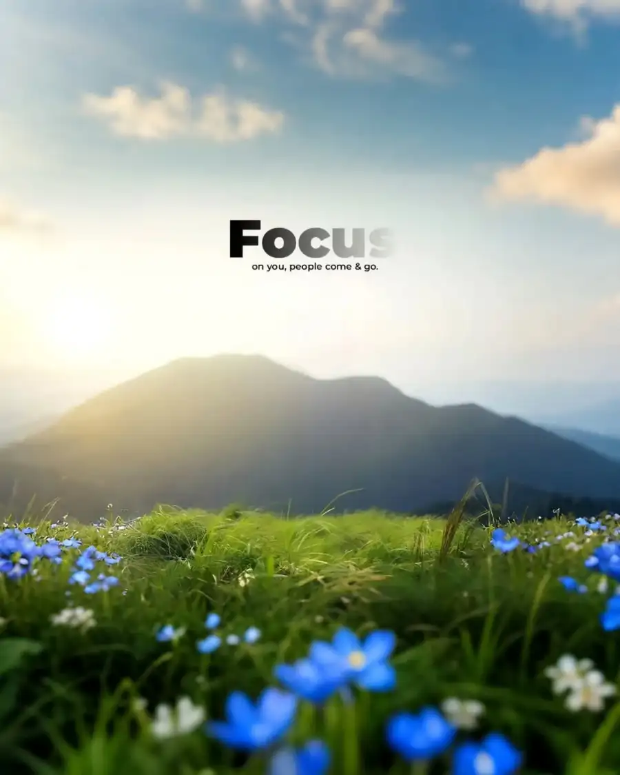 Editing Field Of Flowers With Mountains In The Background